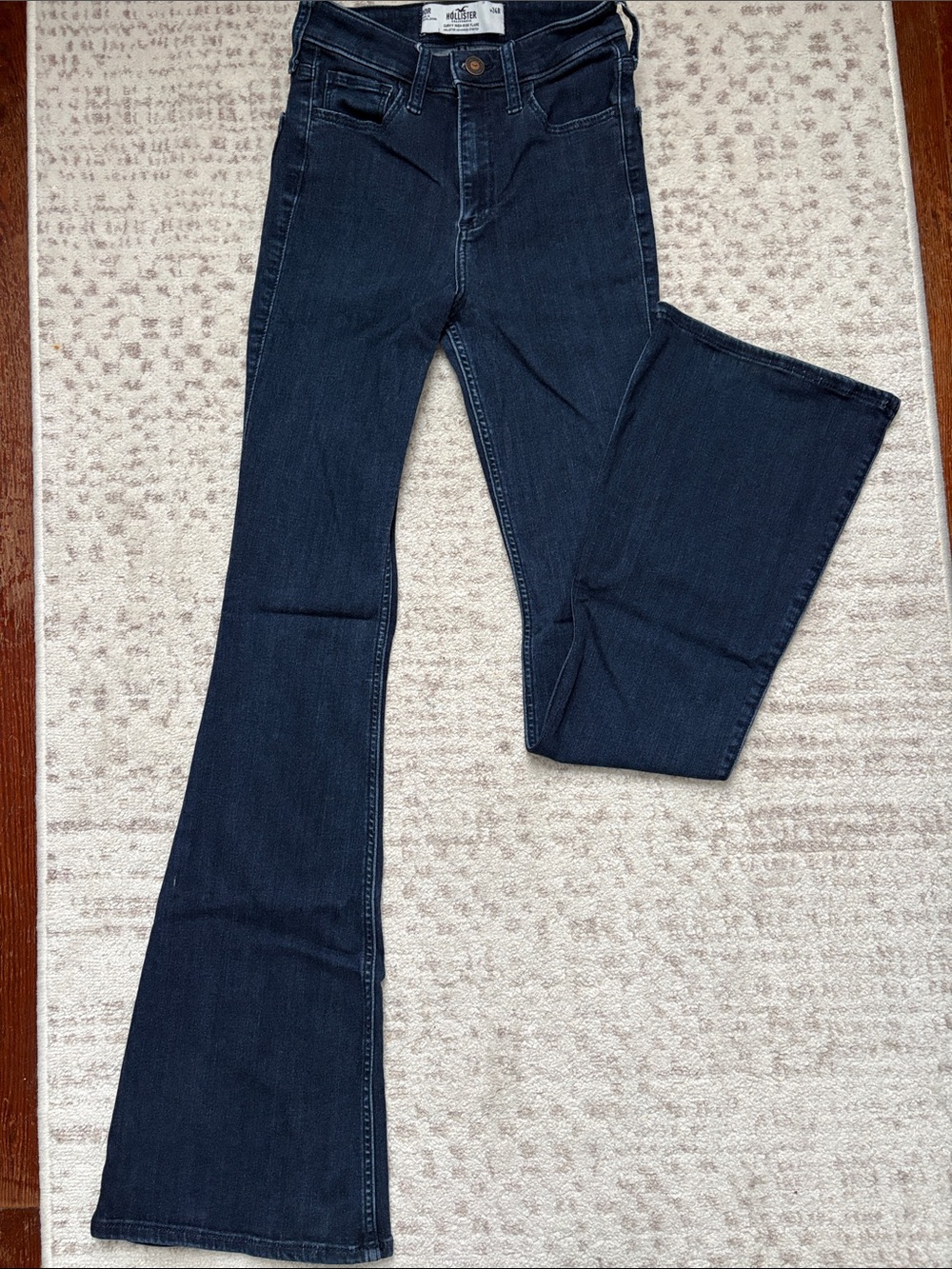 Hollister Women’s Dark Blue Flared Jeans